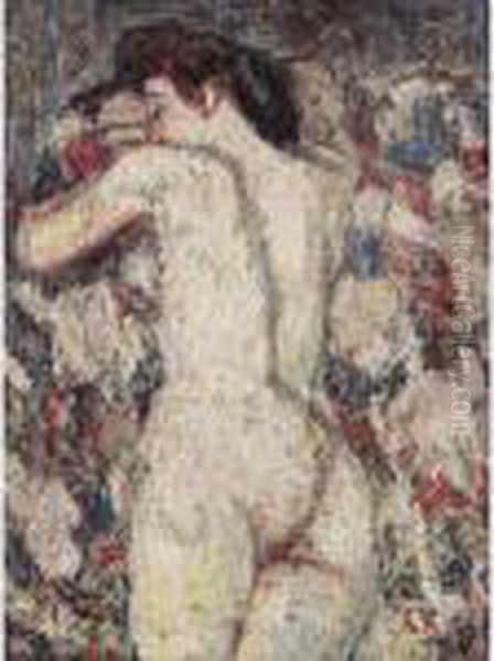 Weiblicher Ruckenakt (female Nude Seen From Behind) Oil Painting by Christian Rohlfs