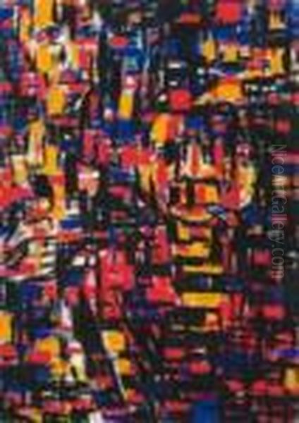 Phantastisches Mosaik Oil Painting by Christian Rohlfs