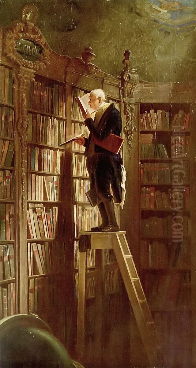 The Bookworm Oil Painting by Carl Spitzweg