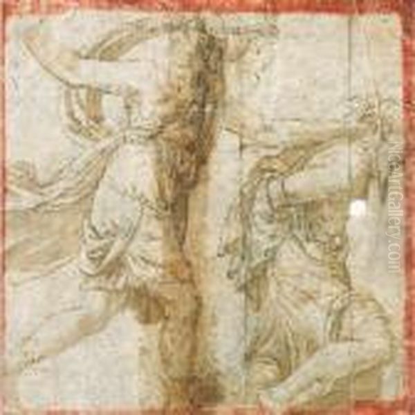 Personnages Dans Une Frise Oil Painting by Giulio Romano (Orbetto)