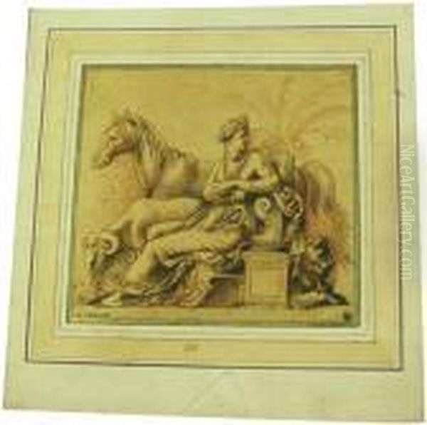 Imitatore / Nachahmer Studio Da Un Modello Di Un Fregio Romano Oil Painting by Giulio Romano (Orbetto)