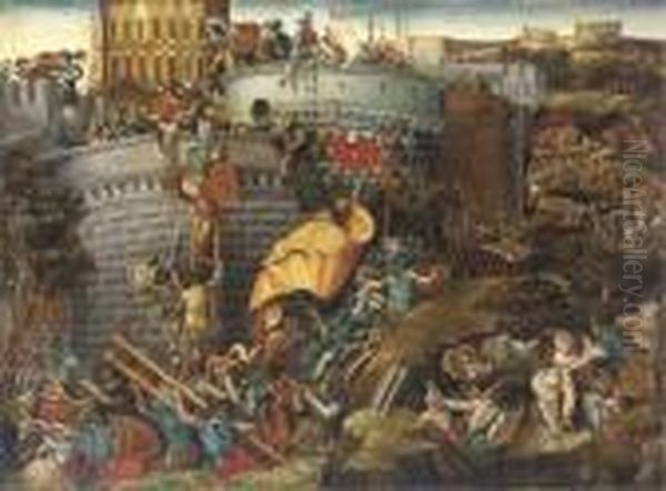 The Capture Of Carthagena Oil Painting by Giulio Romano (Orbetto)