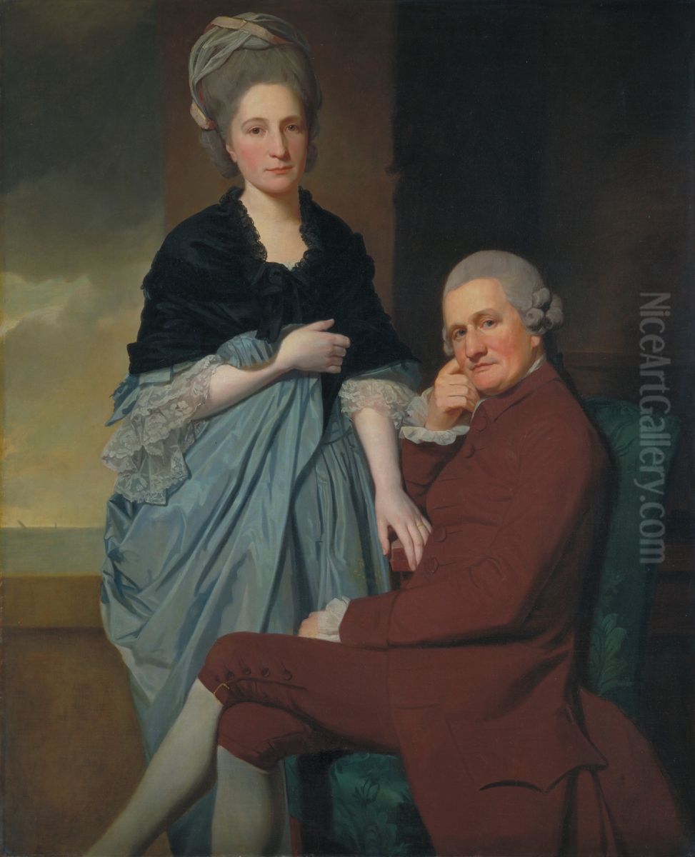 Mr And Mrs William Lindow Oil Painting by George Romney