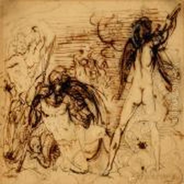 Mythological Scene Oil Painting by George Romney