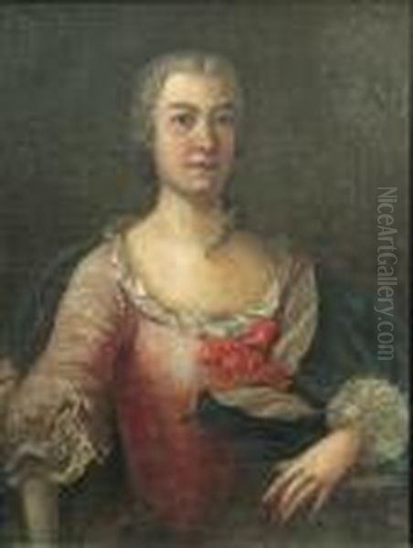 A Portrait Of Lady Arabella 
Ward; Also A Portrait Of A Gentleman, Thought To Be Anthony Horne Of 
Bankside, Southwark, By Another Hand (2) Oil Painting by George Romney