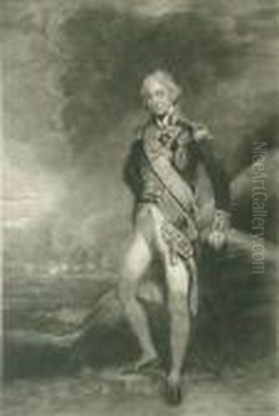 Portrait Of Admiral Lordnelson Mezzotint Oil Painting by George Romney