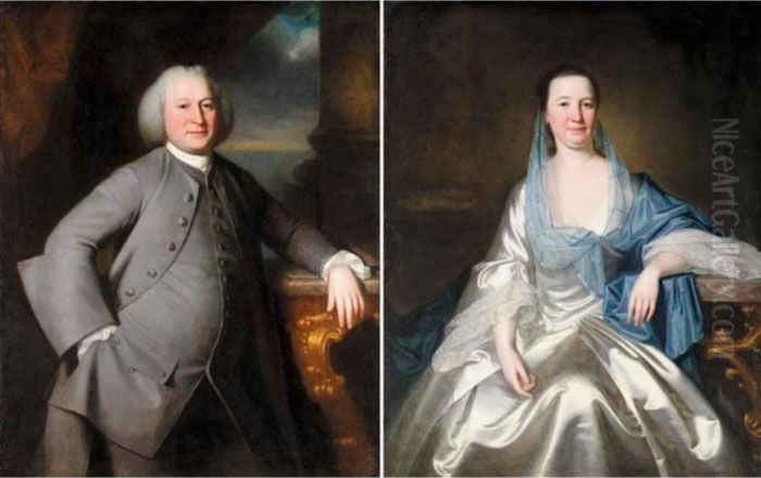 Portrait Of William Gillison Of 
Melling, Lancashire (d.1780); And His Wife, Miriam Gillison Oil Painting by George Romney
