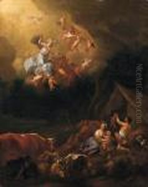 L'annuncio Ai Pastori Oil Painting by Johan Heinrich Roos