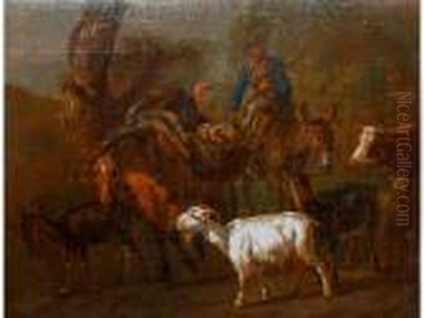 Pastore Su
Asino E Armenti Oil Painting by Philipp Peter Roos