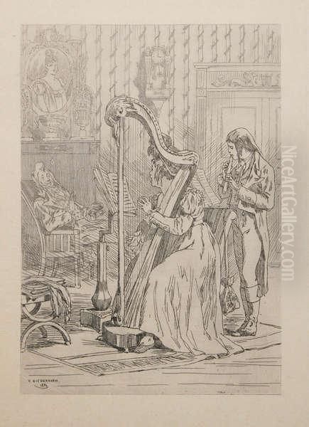 'l'ariette' Oil Painting by Felicien Rops