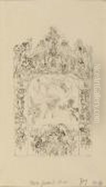 Le Theatre Gaillard Oil Painting by Felicien Rops