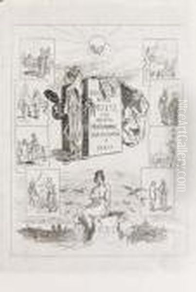 Le Bas Fond De La Societe Oil Painting by Felicien Rops