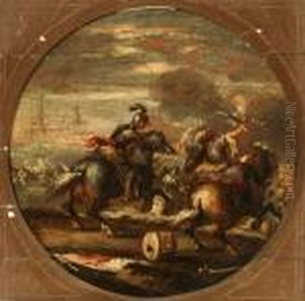Battle Scene Oil Painting by Salvator Rosa