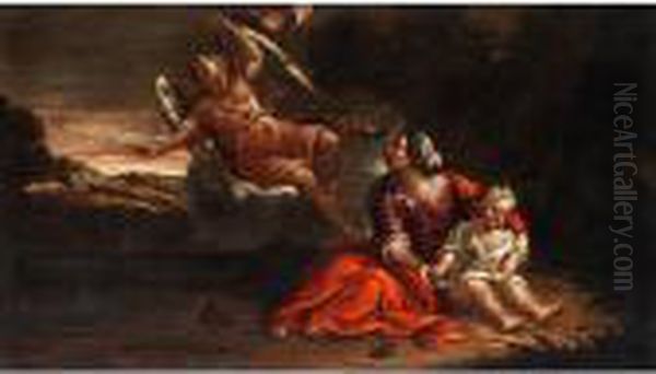 Hagar Und Ismael In Der Wuste Oil Painting by Salvator Rosa