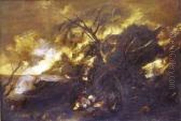 Paesaggio Con Marina E Soldati
Intorno Al Fuoco Oil Painting by Salvator Rosa