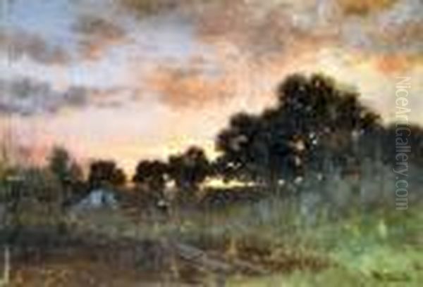 Paesaggio Al Tramonto Oil Painting by Federico Rossano