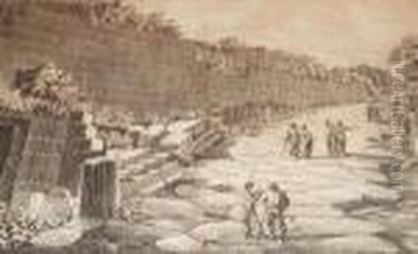 Veduta Della Strada Antica Fouri Della
Citta Che Scende Al Tuscolo Scoperta Nel 1825...