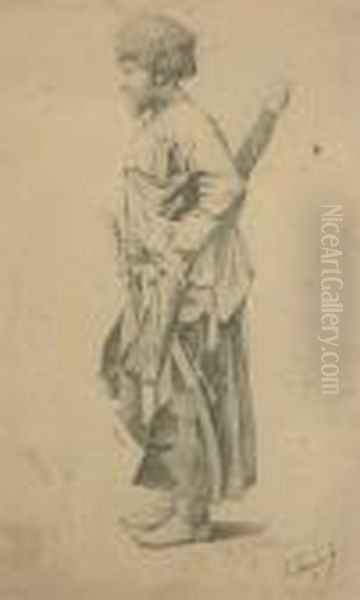 A Caucasian Oil Painting by Franz Roubaud