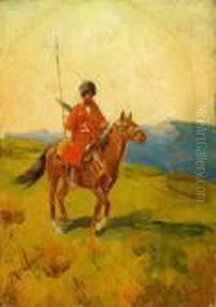 Erhielt Bereits Im Alter Von 
Sechs Jahren Erste Unterweisungen Im Zeichnen. In Tiflis Fand Sich Ein 
Gonner Oil Painting by Franz Roubaud