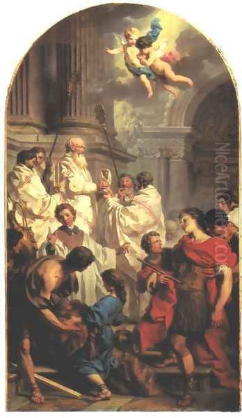 Mass of St Basil 1743 Oil Painting by Pierre Subleyras