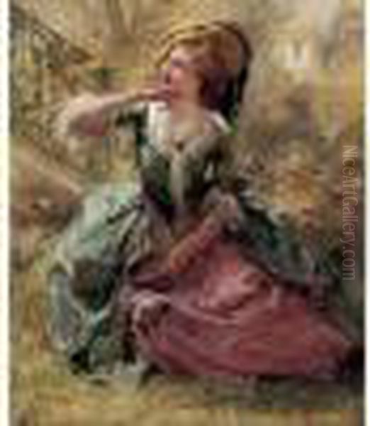 Jeune Femme Dans Un Parc Oil Painting by Henri Julien Rousseau