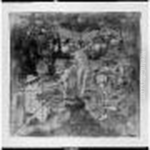 La Danse : Projet De Decoration 
Pour Le Hall Du Palais De Chaillot Fusain Et Pastel, Avec Mise Aux 
Carreaux, Signe Des Initiales En Bas A Droite. 33 X 34 Cm Oil Painting by Ker Xavier Roussel