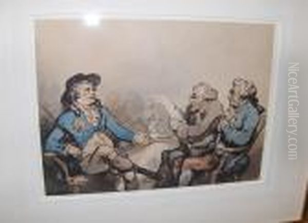 George Prince Of Wales And The Moneylenders Oil Painting by Thomas Rowlandson