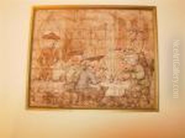 Gentlemen In A Public Eating House Oil Painting by Thomas Rowlandson