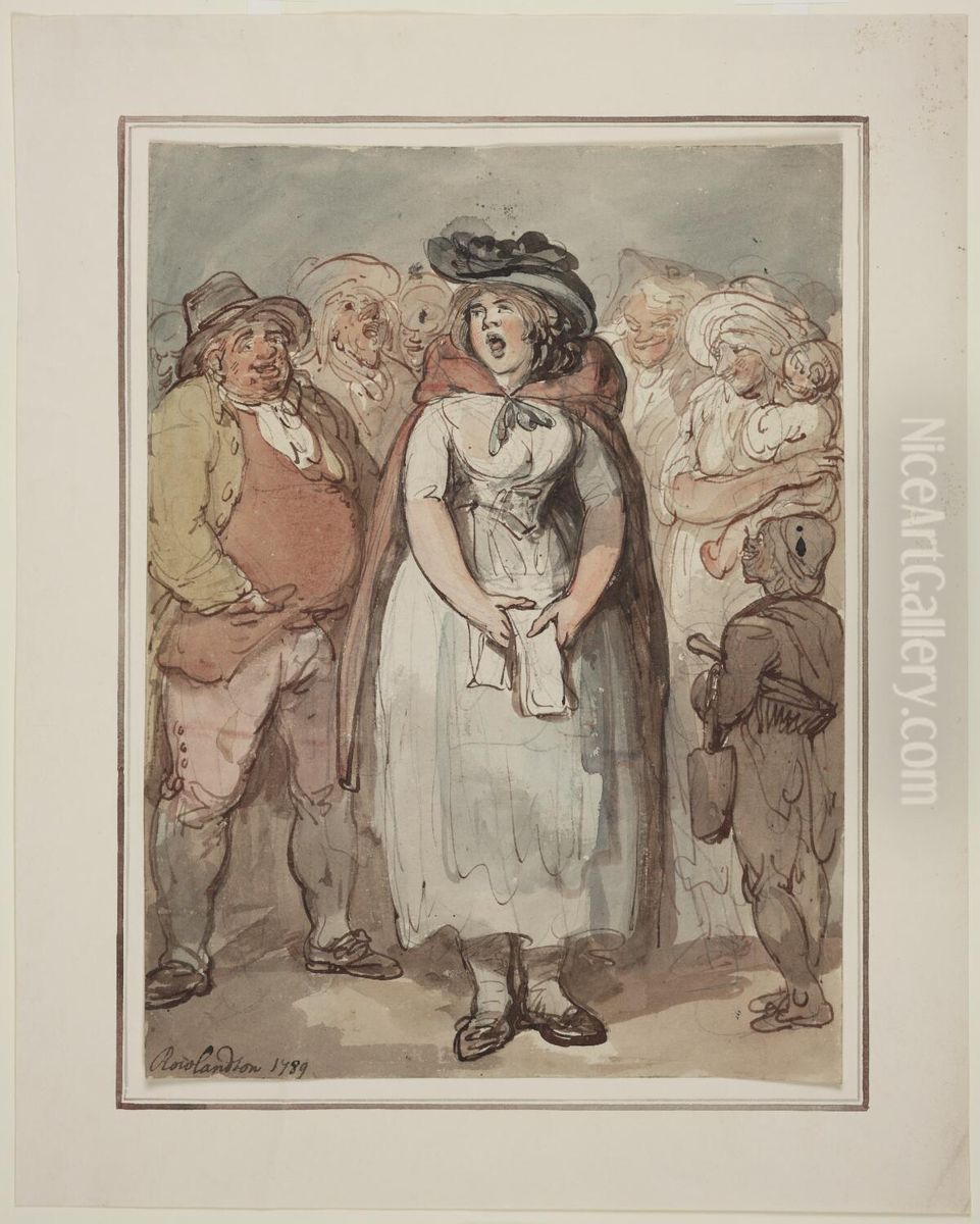 The Ballad Singer Oil Painting by Thomas Rowlandson