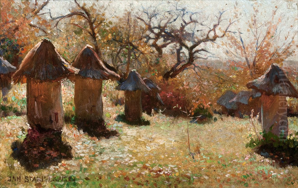 Beehives in the Ukraine Oil Painting by Jan Stanislawski