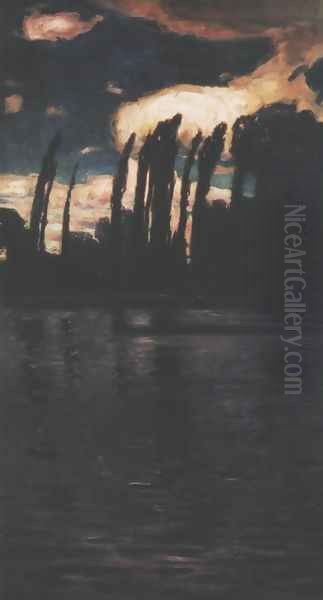 Poplars near the Water Oil Painting by Jan Stanislawski