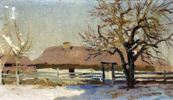 Winter Landscape Oil Painting by Jan Stanislawski