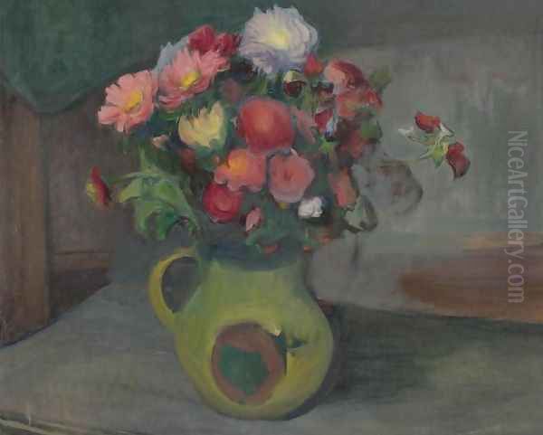 Asters in a Jug (Reines-Marguerites dans la cruche) Oil Painting by Wladyslaw Slewinski