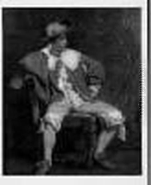 Mousquetaire Assis Oil Painting by Ferdinand Victor Leon Roybet