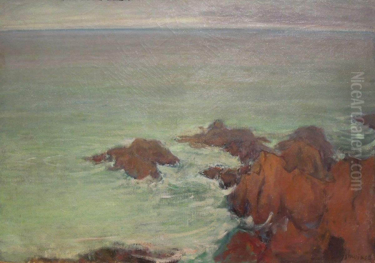 Sea in Brittany Oil Painting by Wladyslaw Slewinski