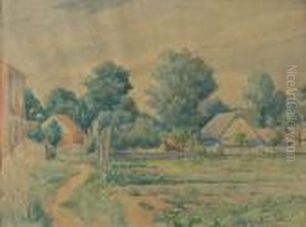 Pejzaz Wiejski Oil Painting by Jan Rubczak