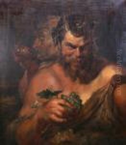 Tva Satyrer Oil Painting by (studio of) Rubens, Peter Paul