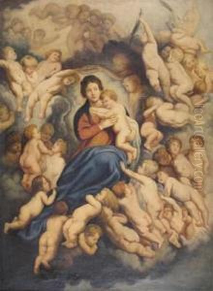 The Virgin And Child Surrounded By The Holy Innocents Oil Painting by (studio of) Rubens, Peter Paul