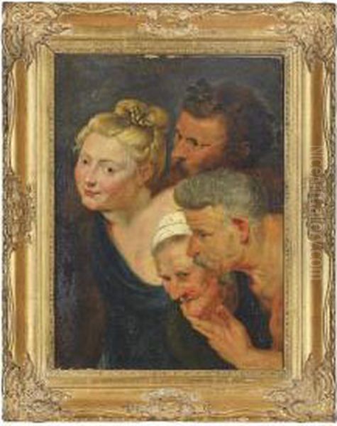 Head Studies Of Figures Oil Painting by (studio of) Rubens, Peter Paul