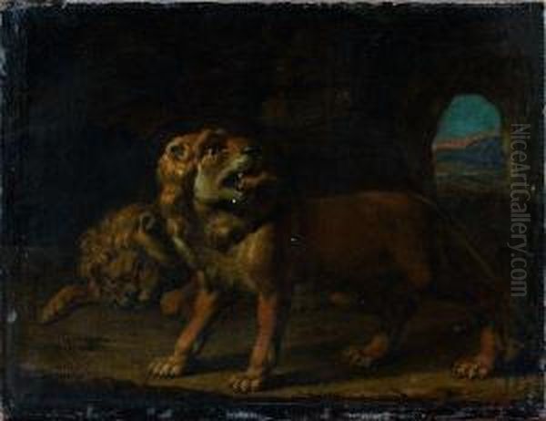 Lions Dans Une Grotte Oil Painting by (studio of) Rubens, Peter Paul