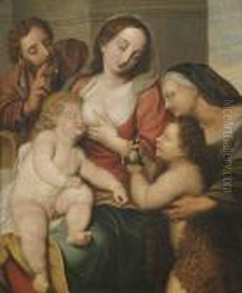 Die Heilige Familie Mit Dem Johannesknaben Und Der Heiligen Elisabeth Oil Painting by (studio of) Rubens, Peter Paul