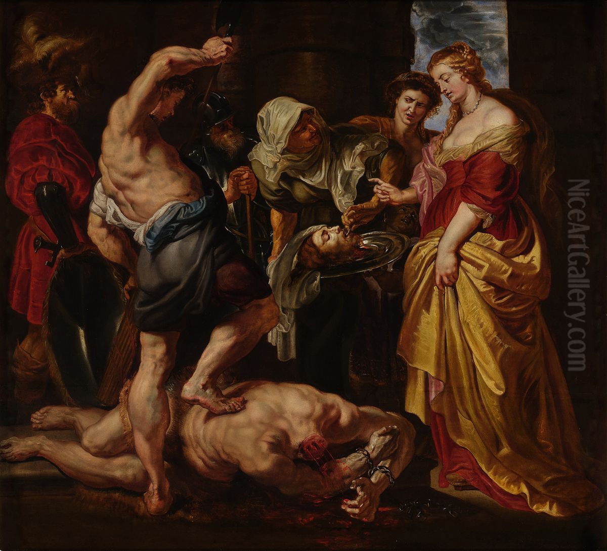 The Head Of Saint John The Baptist Presented To Salome Oil Painting by (studio of) Rubens, Peter Paul
