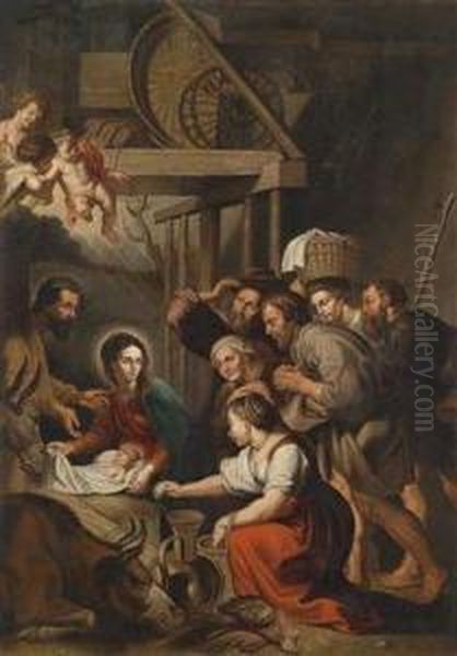 The Adoration Of The Shepherds Oil Painting by (studio of) Rubens, Peter Paul