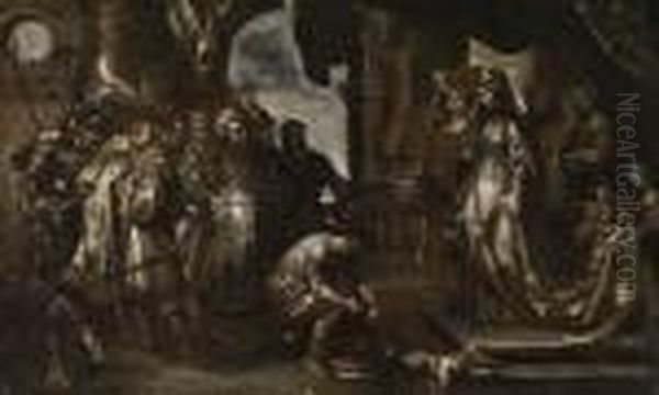 Konigin Tomyris Wird Das Haupt Des Cyprus Gebracht Oil Painting by (studio of) Rubens, Peter Paul