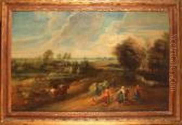 Le Retour Des Champs Oil Painting by (studio of) Rubens, Peter Paul