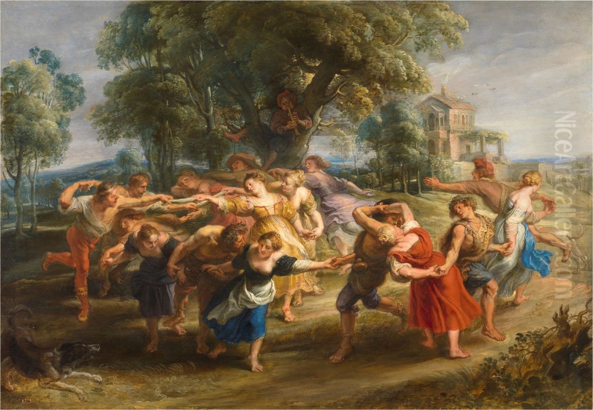 Danza De Aldeanos Oil Painting by (studio of) Rubens, Peter Paul