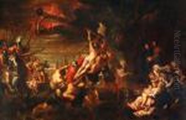 The Raising Ofthe Cross Oil Painting by (studio of) Rubens, Peter Paul