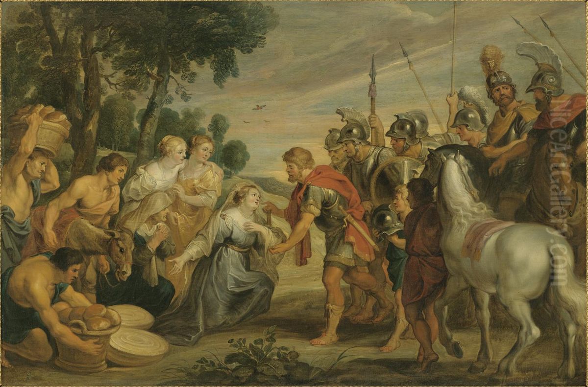 The Meeting Of David And Abigail Oil Painting by (studio of) Rubens, Peter Paul