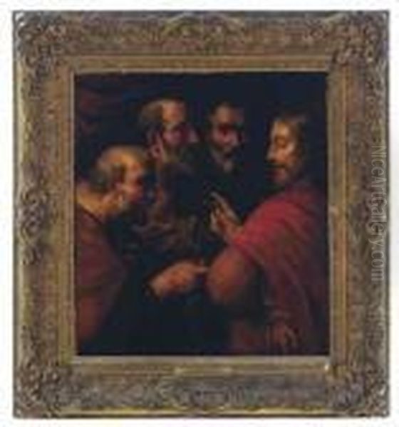 Saint Peter Receiving The Keys From Christ Oil Painting by (studio of) Rubens, Peter Paul