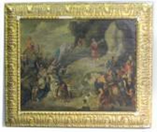 Moise Frappant Le Rocher Oil Painting by (studio of) Rubens, Peter Paul